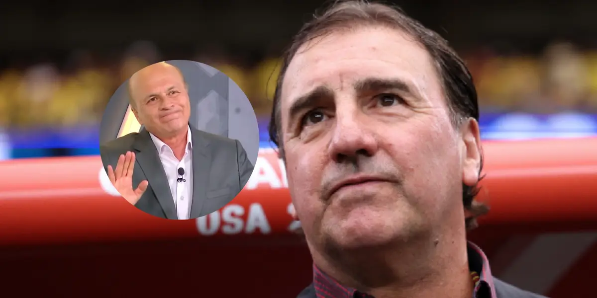 Carlos Antonio Vélez avisa a Néstor Lorenzo Foto: FCF y Captura de Win Sports