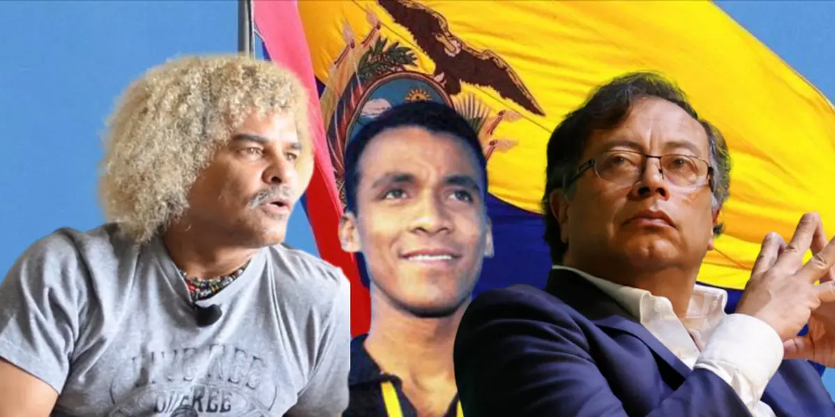 Carlos Valderrama, Carlos Espencer y Gustavo Petro.