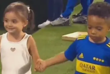 Con tan solo tres años de edad, Derek fue protagonista en los festejos del equipo.