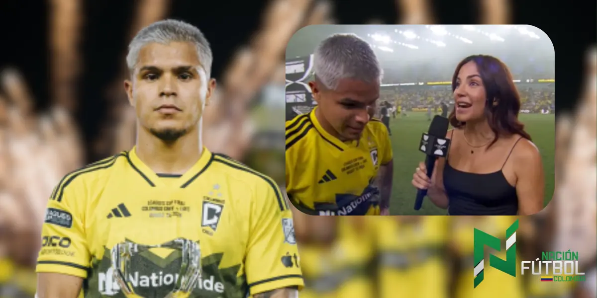 'Cucho' Hernández y Antonella. Foto: redes de Columbus y de Leagues Cup.