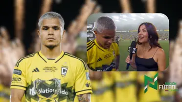 'Cucho' Hernández y Antonella. Foto: redes de Columbus y de Leagues Cup.