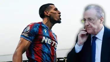 Daniel Muñóz y Florentino Pérez Foto: Crystal Palace y Real Madrid