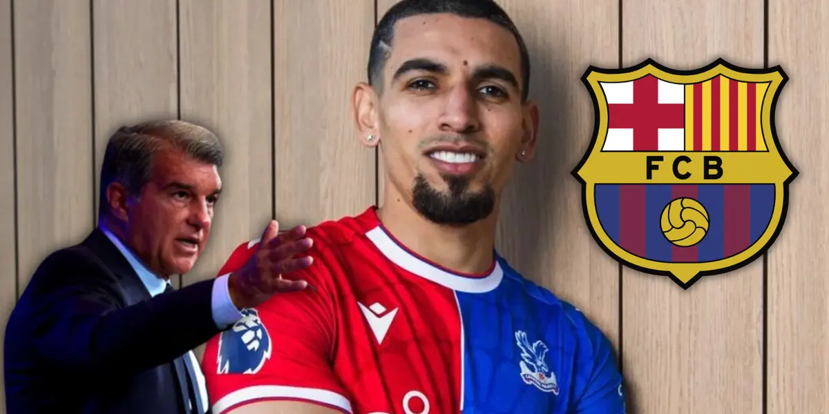 Daniel Muñoz y Joan Laporta Foto: Crystal Palace y FC Barcelona