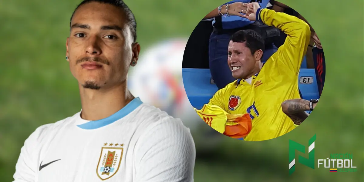 Dárwin Núñez e hincha de la Selección Colombia. Foto: redes de Dárwin Núñez