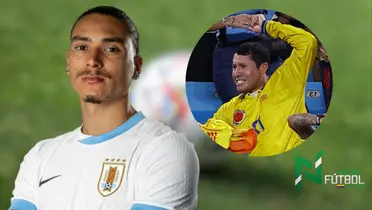 Dárwin Núñez e hincha de la Selección Colombia. Foto: redes de Dárwin Núñez
