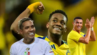 Dayro Moreno, Jhon Jader Durán y Cristiano Ronaldo Foto: Once Caldas y Al Nassr