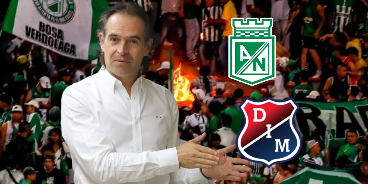 El alcalde de Medellín tomará medidas sobre los hechos reprochables de los hinchas ‘verdes’. FOTOS TOMADAS DE EL COLOMBIANO Y BLOOMBERG