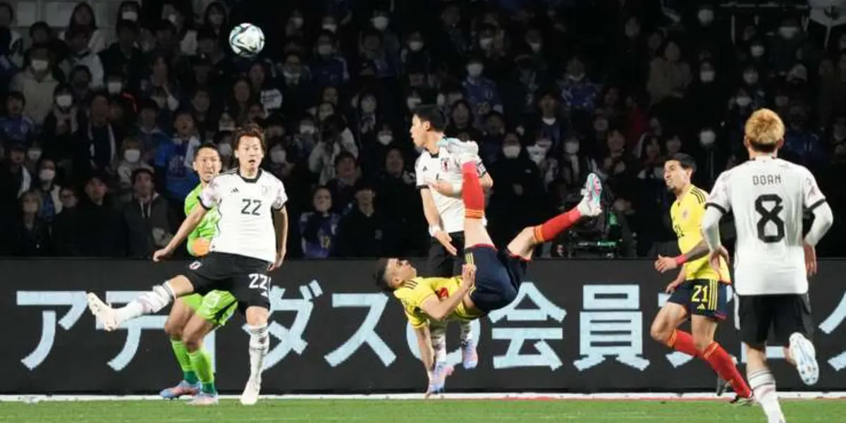 El delantero barranquillero marcó un gol de chilena para poner el 1-2 ante los nipones.