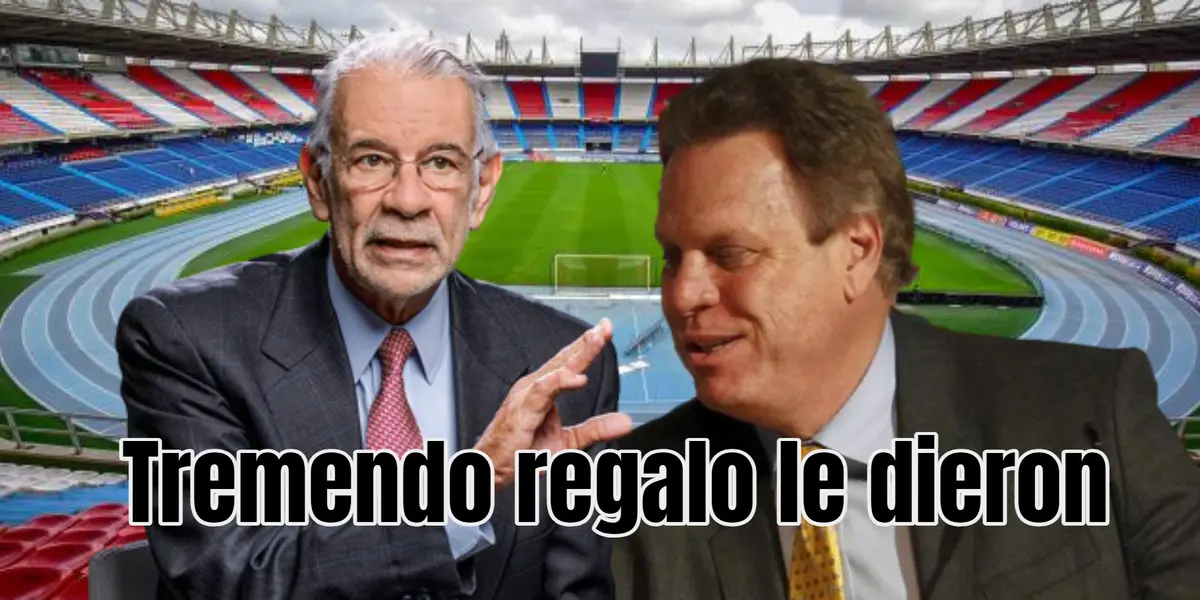 El gobernador del Atlántico le dio un regalo especial al presidente de la FCF. Foto de fondo toamada de Junior, Jesurún de FutbolRed y Verano del El País