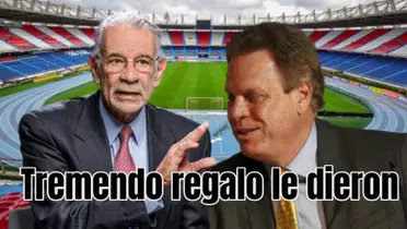 El gobernador del Atlántico le dio un regalo especial al presidente de la FCF. Foto de fondo toamada de Junior, Jesurún de FutbolRed y Verano del El País