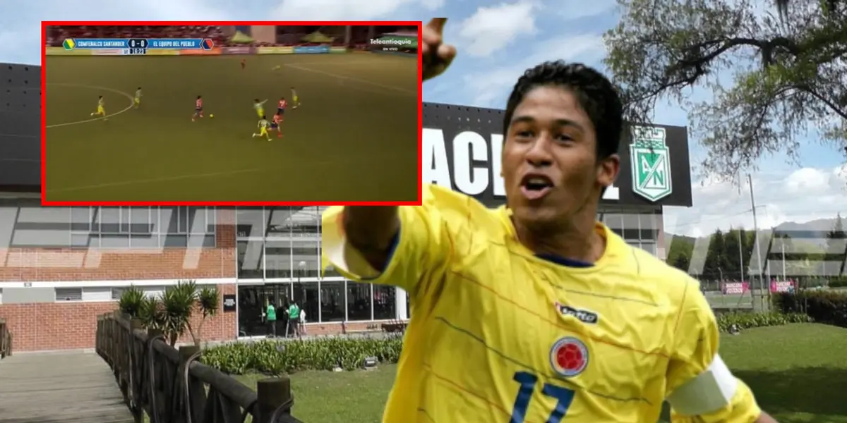 El joven futbolista se destaca entre los demás niños de su categoría.