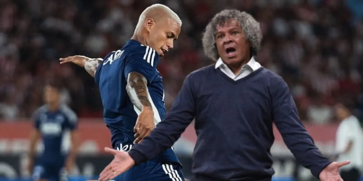 El lateral hizo algo insólito. Foto de fondo tomada de Millonarios y de Gamero de Futbolred.