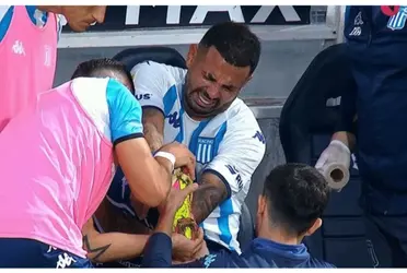 El volante colombiano del Racing de Avellaneda debió ser sustituido en su último compromiso por una lesión.