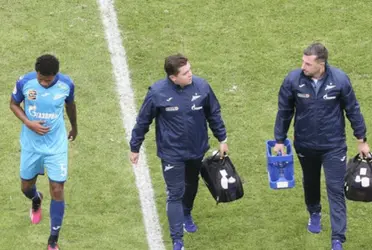 El volante colombiano tuvo que salir sustituido a los 40 minutos de juego.