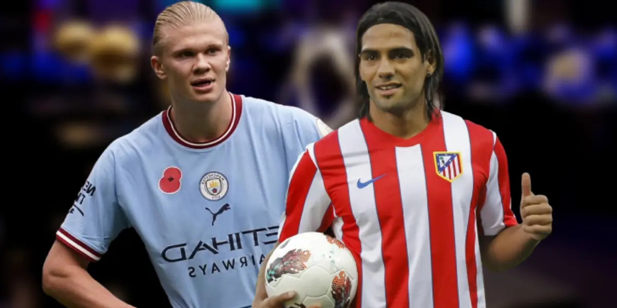 Erling Haaland y Radamel Falcao.