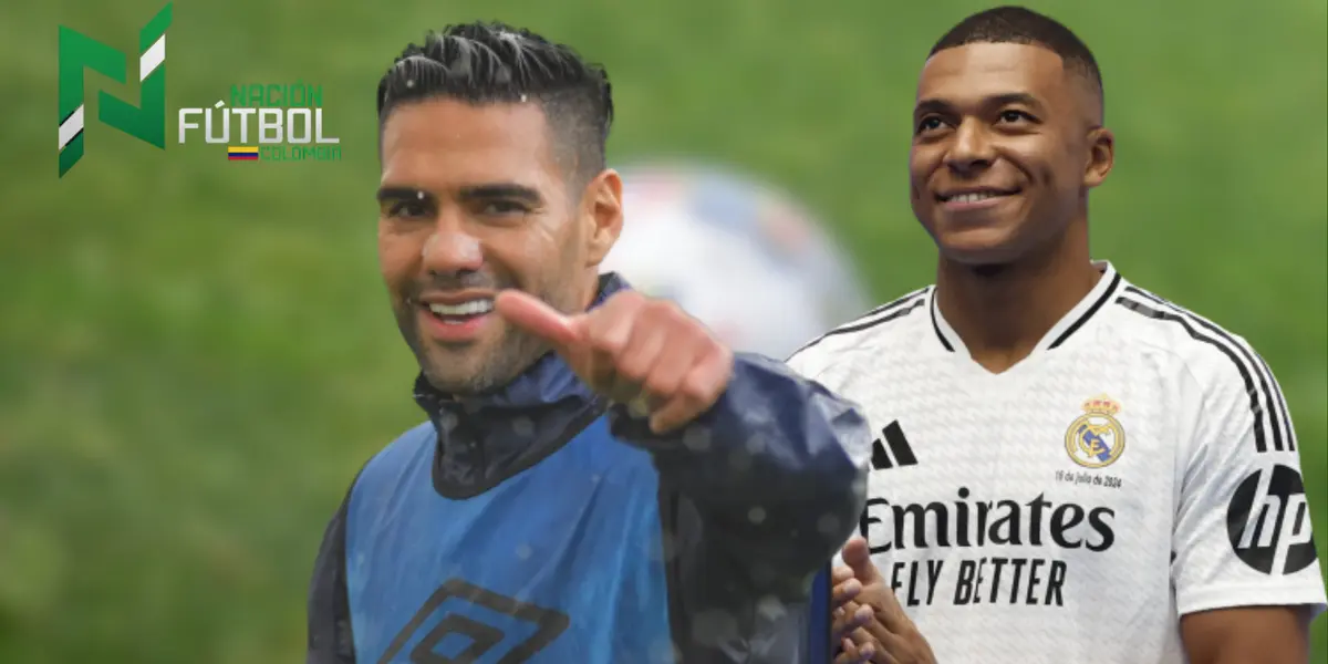 Falcao García y Kylian Mbappé. Foto: redes de Millonarios y Kylian Mbappé.
