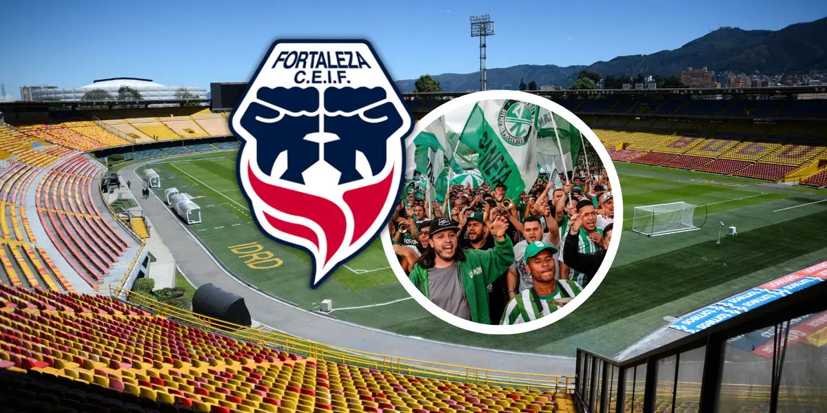 Fortaleza vs Atlético Nacional Foto: El País, Escudoteca e IDRD