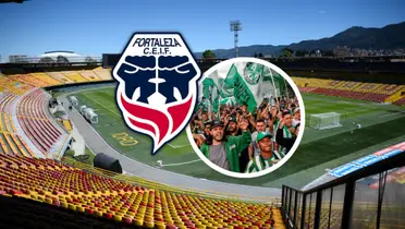 Fortaleza vs Atlético Nacional Foto: El País, Escudoteca e IDRD