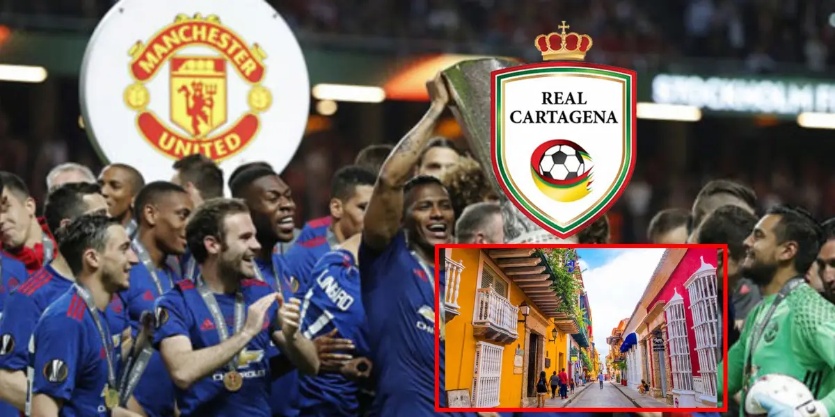 Foto de fondo tomada de Marca, escudo del Real de ESPN y de Cartagena de El Comercio.