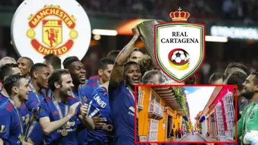 Foto de fondo tomada de Marca, escudo del Real de ESPN y de Cartagena de El Comercio.