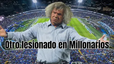 La reacción de Gamero al ver que se le lesionó un nuevo jugador en Millonarios