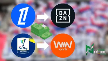 Foto: redes de Liga BetPlay, Win Sports, DZAN y Ligue 1.