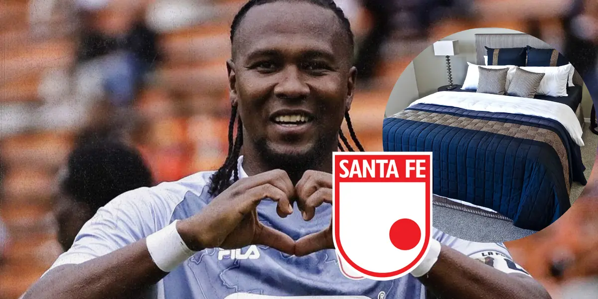 Hugo Rodallega Foto: Independiente Santa Fe, Escudoteca y Pexels
