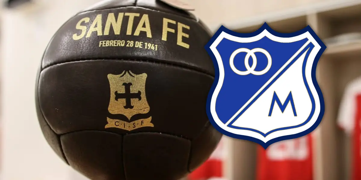 Independiente Santa Fe vs Millonarios Foto: Independiente Santa Fe y Escudoteca