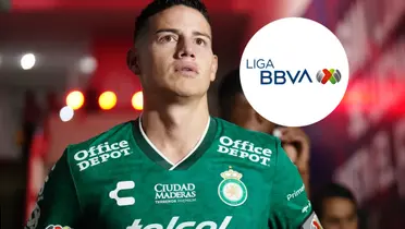 James fue sancionado justo cuando León se juega la liguilla en México. ¡Mala noticia para el club! Foto: James Rodríguez y Escudoteca