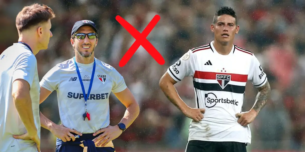 James Rodríguez en un partido con el Sao Paulo de Brasil