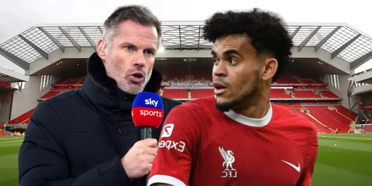 Jamie Carragher y Luis Díaz.