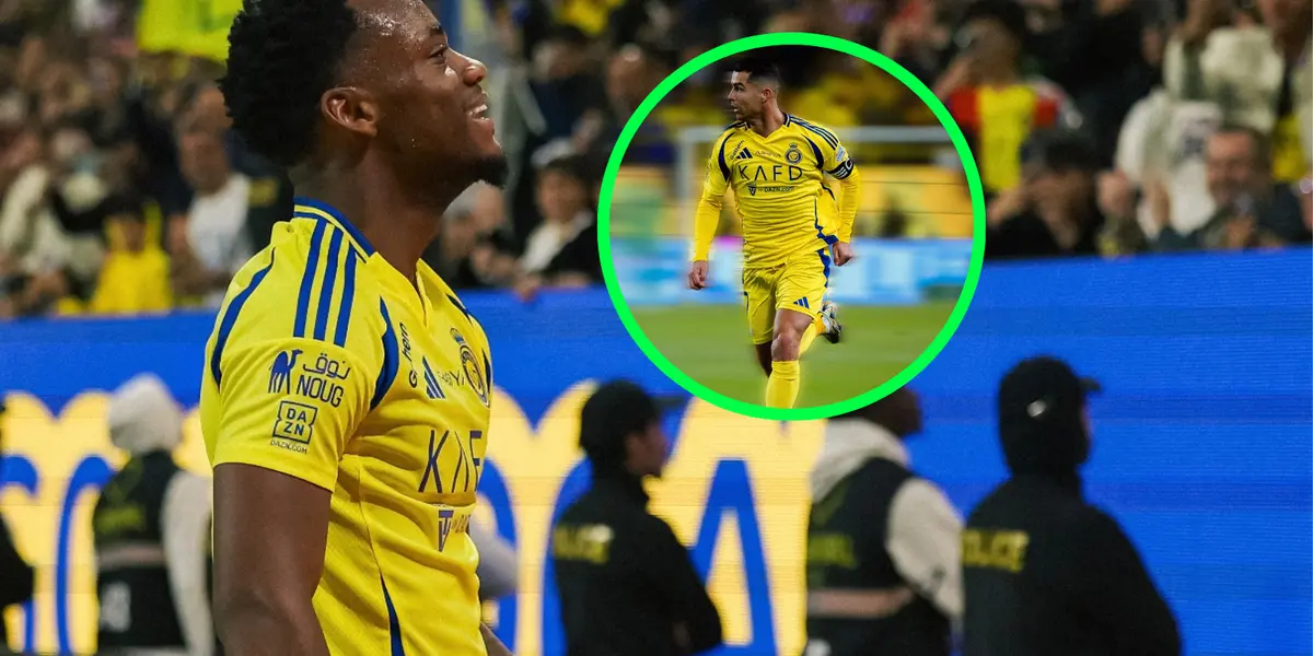 Jhon Jader Durán y Cristiano Ronaldo Foto: Al Nassr