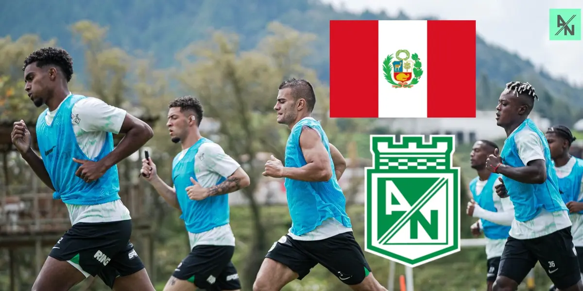 Jugadores de Atlético Nacional entrenando