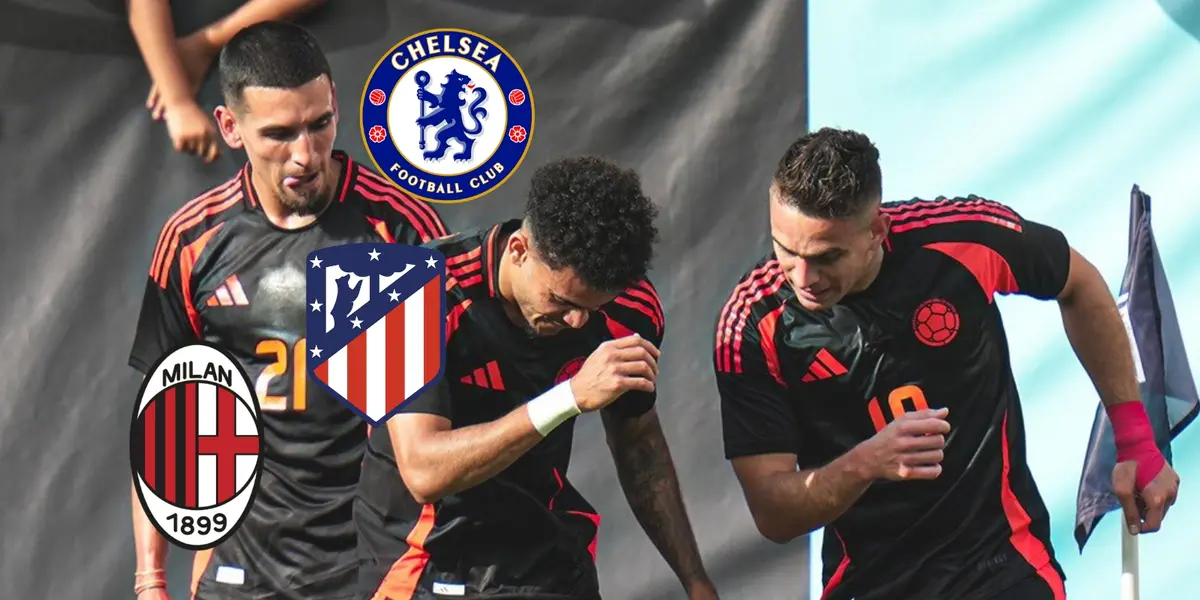 Jugadores de la Selección Colombia celebrando un gol