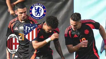 Jugadores de la Selección Colombia celebrando un gol