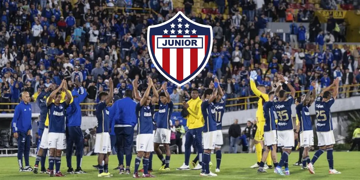 Jugadores de Millonarios FC en su último partido de la Liga BetPlay 2024-I