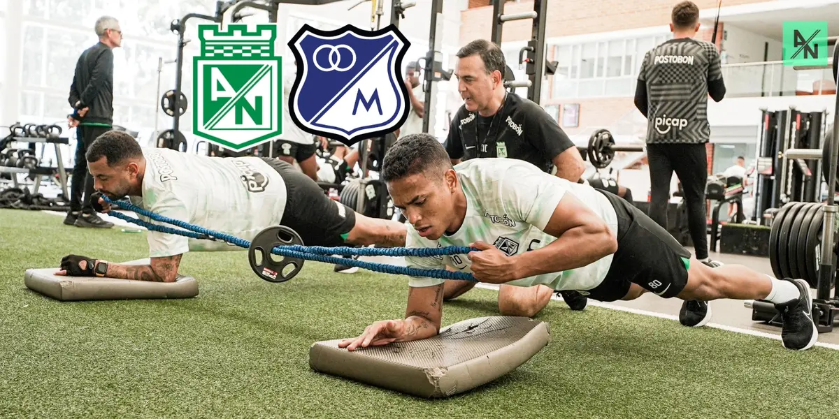 Jugadores de Nacional entrenando. Foto de Nacional en X @nacionaloficial.