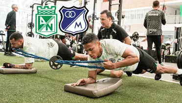 Jugadores de Nacional entrenando. Foto de Nacional en X @nacionaloficial.