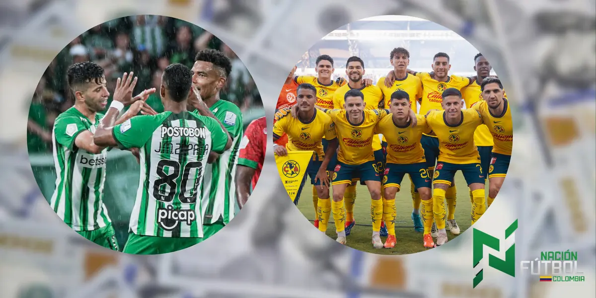 Jugadores de Nacional y América. Foto: redes de Nacional, América y web de Actualidad RT.