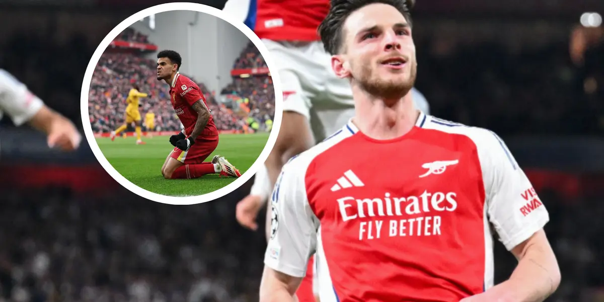 La comparativa de salarios entre Luis Díaz y Declan Rice Foto: Luis Díaz y Arsenal