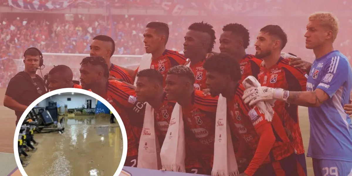 La sede del DIM bajo el agua: tomaron una decisión urgente Foto: Independiente Medellín y Captura de X