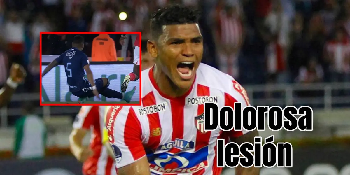 Las imágenes de su lesión fueron fuertes. Foto de fondo tomada de El Universal y captura de Win Sports.