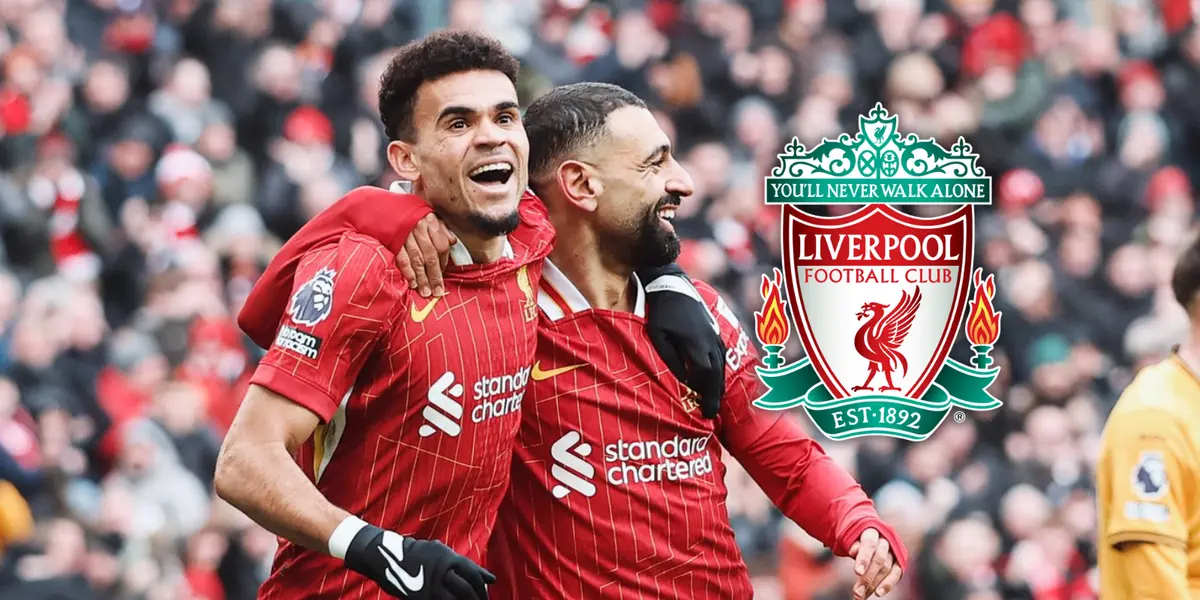 Luis Díaz y Mohamed Salah Foto: LFC y Escudoteca