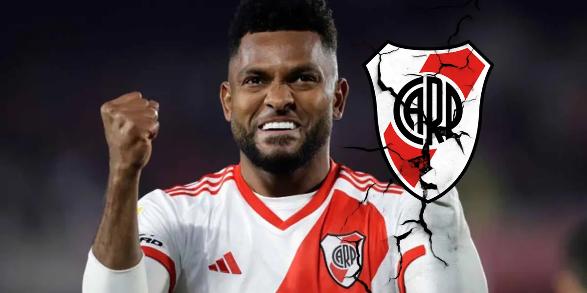 Miguel Ángel Borja y su polémico momento en River Plate Foto: River Plate, Escudoteca y Pexels