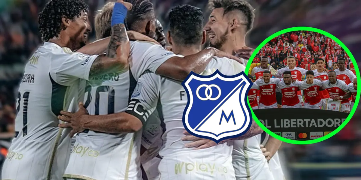 Millonarios FC e Independiente Santa Fe Foto: Escudoteca, MFC e Independiente Santa Fe