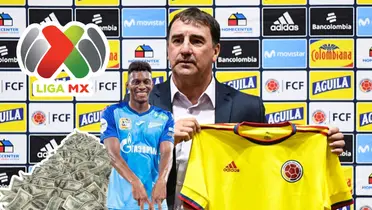 Néstor Lorenzo con la camiseta de la Selección Colombia