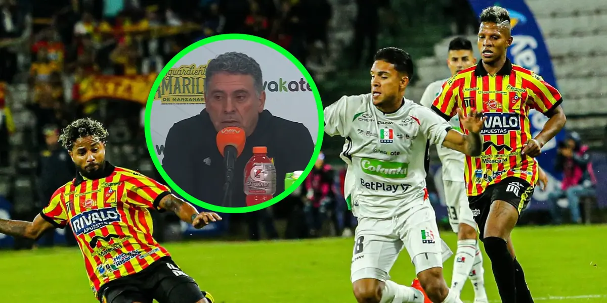 Once Caldas vs Deportivo Pereira y Luis Fernando Suárez Foto: Captura de Dimayor y Once Caldas