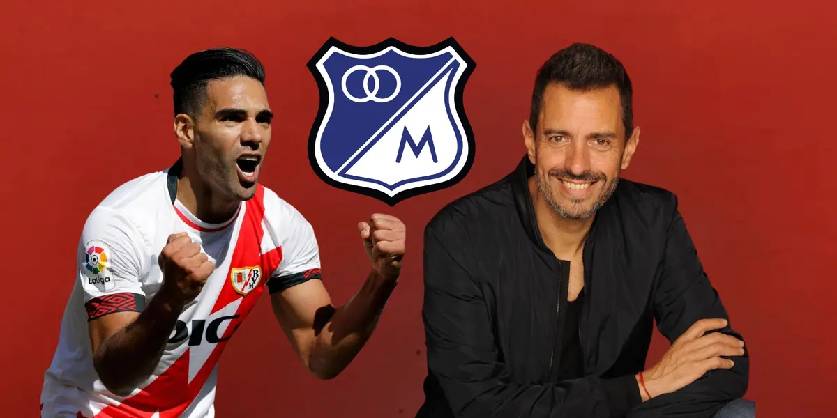 Pablo Giralt, Radamel Falcao y el escudo de Millonarios FC