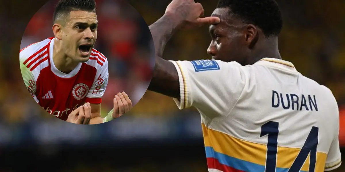 Rafael Santos Borré y Jhon Jader Durán Foto: FCF y SC Internacional