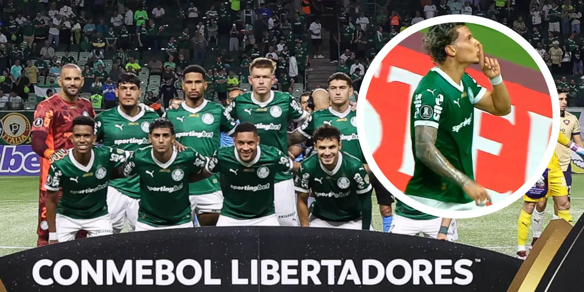 Richard Ríos y un polémico gesto en Palmeiras que da de que hablar Foto: SE Palmeiras y captura de X